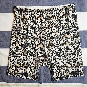 Bewildher High Waist Leopard Print Bike Shorts Ethically Made In Canada Medium
